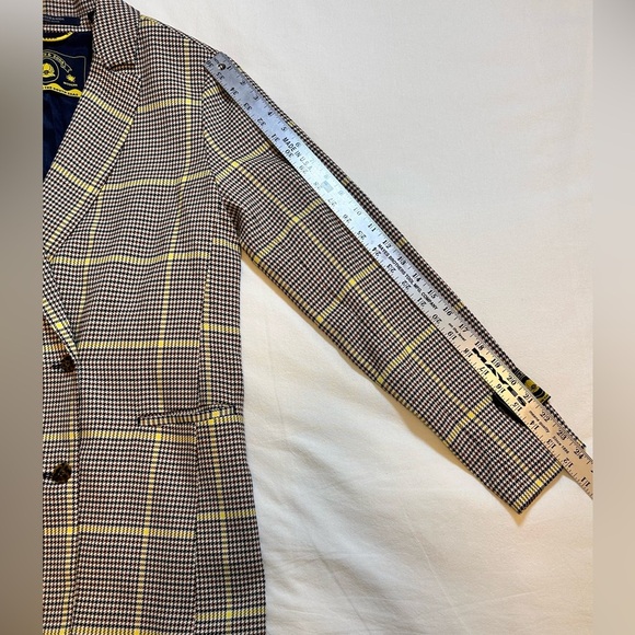 Scotch & Soda Plaid Double Breasted Blazer Brown Yellow Women’s Small NWOT - Picture 7 of 9